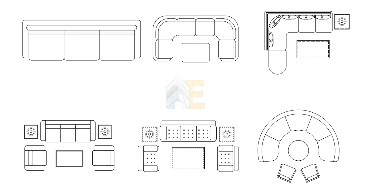 sofa dynamic blocks DWG free