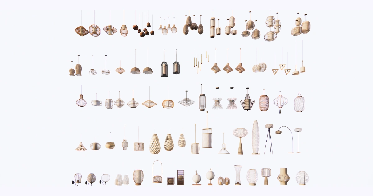 SketchUp rattan lamps 3d model,